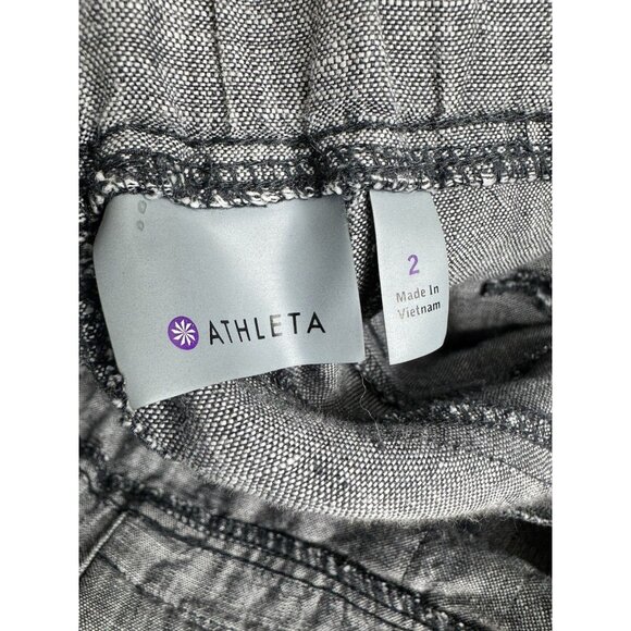 Athleta Women's Heathered Linen Striaght Leg Size 2 Pants - Picture 7 of 9